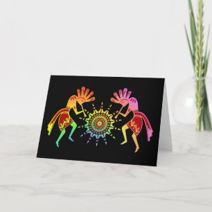 Native American Culture - Sun Dancing Kokopelli 4 Kaart