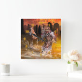 Native American Dancer ROLLING THONDER Vierkante Klok (Huis)