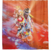 Native American DANCING WOLVES Shower Curtain Douchegordijn (Voorkant)