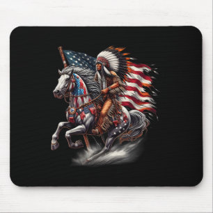 Native American Day Flag Indian Riding Horse 4th O Muismat