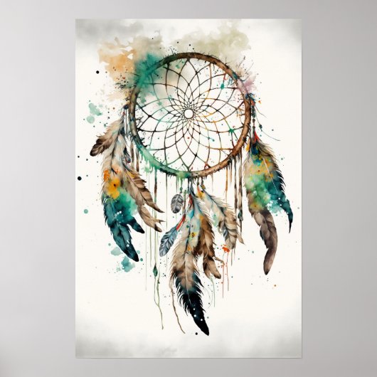 Native American Dreamcatcher Art Print Poster (Voorkant)