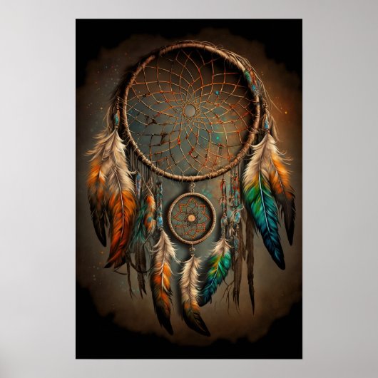 Native American Dreamcatcher Art Print Poster (Voorkant)