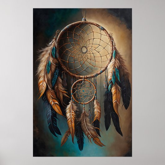 Native American Dreamcatcher Art Print Poster (Voorkant)