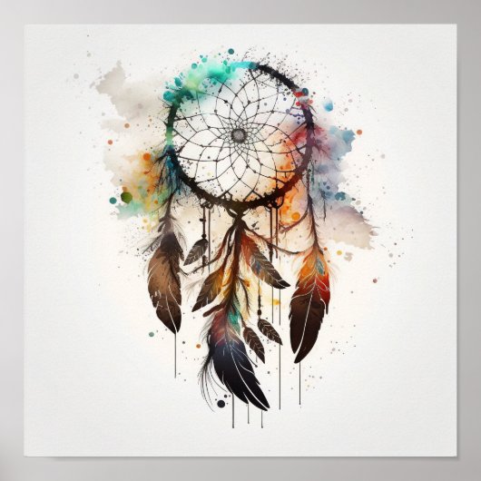 Native American Dreamcatcher Art Print Poster (Voorkant)
