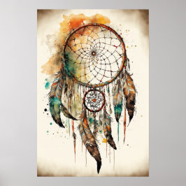 Native American Dreamcatcher Art Print Poster