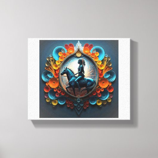 "Native American Dreamscape"Uitgerekt Canvas Print (Voorkant)