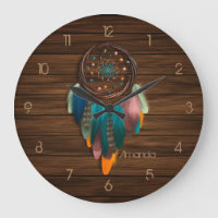 Native American Dreamweaver Large Clock