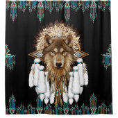 Native American Dreamweaver Wolf 05 Douchegordijn (Voorkant)
