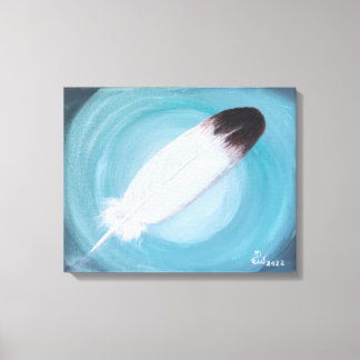 Native American Eagle Feather Turquoise Canvas Pr Afdruk
