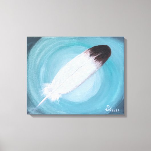 Native American Eagle Feather Turquoise Canvas Pr Afdruk (Voorkant)