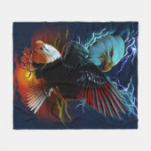 Native American Eagle Painting Fleece Deken (Voorkant (Horizontaal))