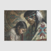 Native American Elder & Child Prayer Decoupage Tissuepapier (Voorkant)