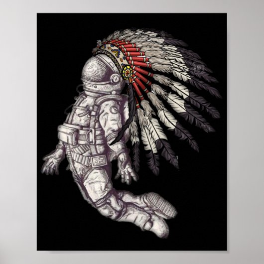 Native American erfgoed astronaut Poster (Voorkant)