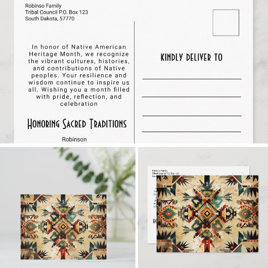 Native American Etnic Art Tribe Pattern Briefkaart