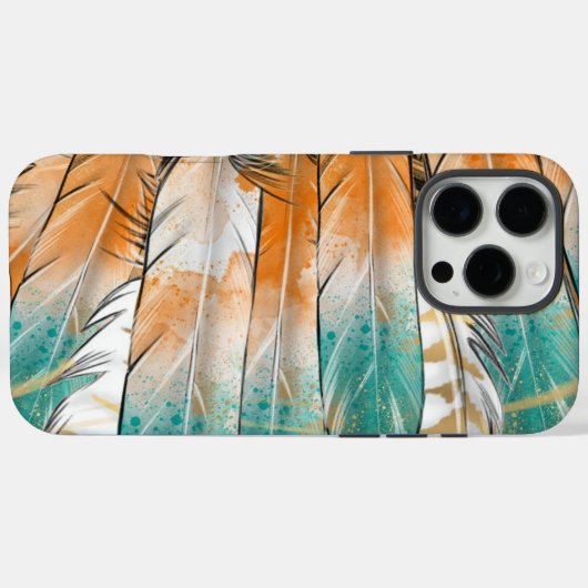 Native American Feather iPhone Case (Achterkant (horizontaal))
