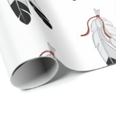Native American Feather Wrapping Paper Cadeaupapier (Rol Hoek)