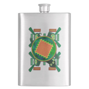 Native American Folk Art Turtle Flacon