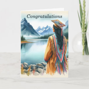Native American Girl's Afstuderen Kaart