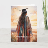 Native American Girl's Afstuderen Kaart