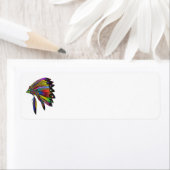 Native American Headdress Return Address Label (Insitu)