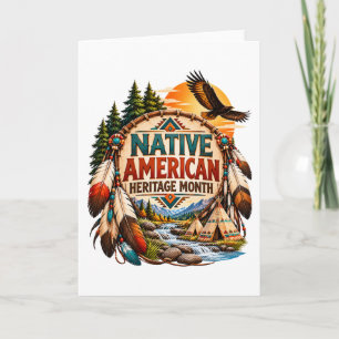 Native American Heritage Month Natuurontwerp Kaart