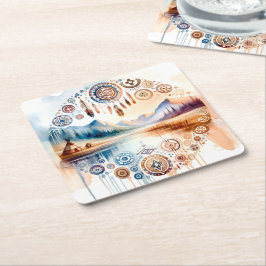 Native American Heritage Month Vierkante Kartonnen Onderzetter