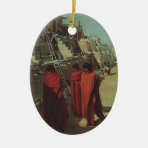  Native American, Hopi Pueblo door Louis Akin Keramisch Ornament