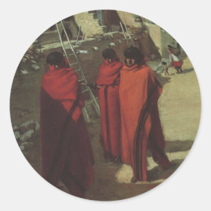  Native American, Hopi Pueblo door Louis Akin Ronde Sticker