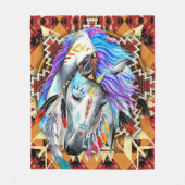 Native American Horse Fleece Deken (Voorkant)