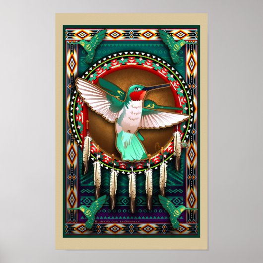 Native American Hummingbird Poster art (Voorkant)