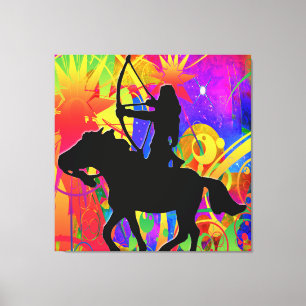 Native American Hunter Stretched Canvas Print