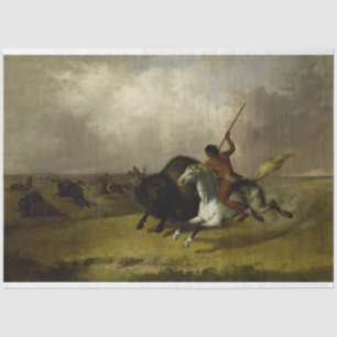 Native American Hunting Buffalo Decoupage Tissuepapier