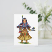 Native American in traditionele kleding Briefkaart (Staand voorkant)