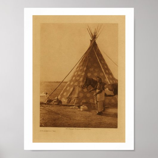 Native American Indian Blackfoot TeePee Art Poster (Voorkant)