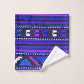 Native American Indian Blue texture design Bad Handdoek (Wasdoekje)