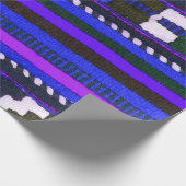 Native American Indian Blue texture design Cadeaupapier (Hoek)