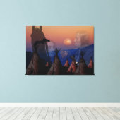 Native American Indian Chief Canvas Afdruk (Insitu (Houten vloer))