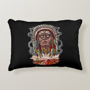 Native American Indian Chief Headdress Accent Kussen