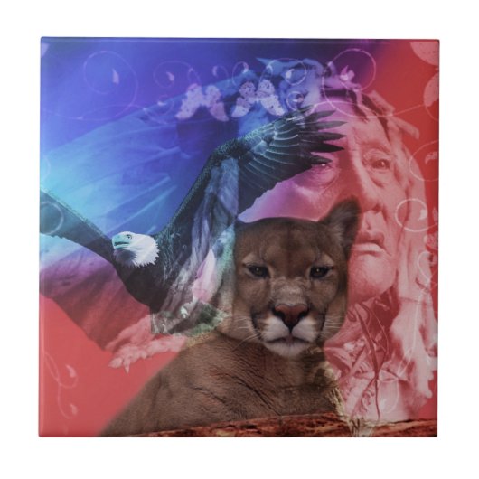 Native American Indian Chief Tegeltje (Voorkant)