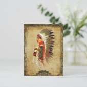 Native American Indian Princess Briefkaart (Staand voorkant)