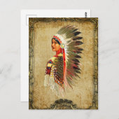 Native American Indian Princess Briefkaart (Voorkant / Achterkant)