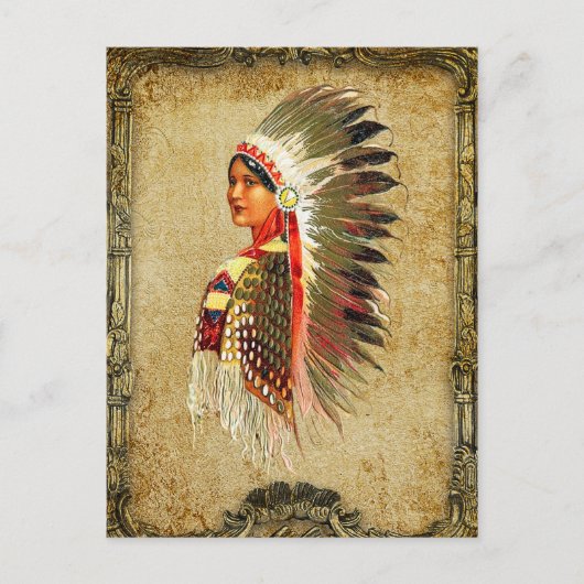 Native American Indian Princess Briefkaart (Voorkant)