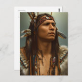 Native American Indian Warrior Graphic Briefkaart (Voorkant / Achterkant)