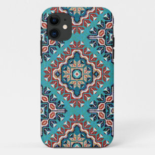 Native American Indians Navajo Mosaic Pattern iPhone 11 Hoesje