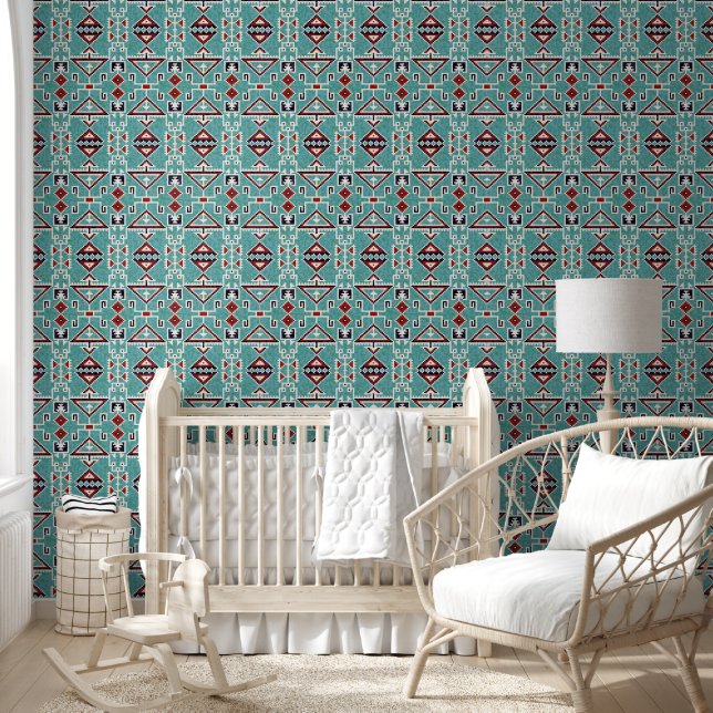 Native American Indians Navajo Pattern Behang (Kinderen)