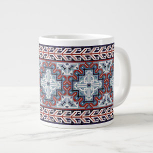 Native American Indians Navajo Pattern Extra Grote Beker