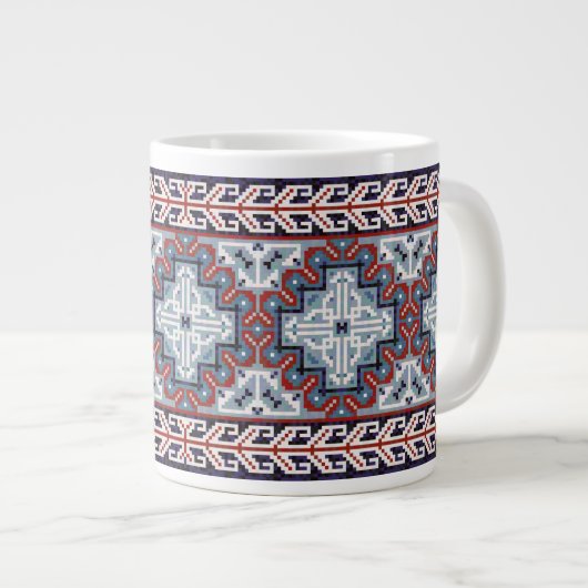 Native American Indians Navajo Pattern Extra Grote Beker (Voorkant rechts)