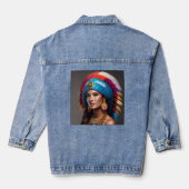 NATIVE AMERICAN INDIEN FEMME Denim jean Jacket (Verso)
