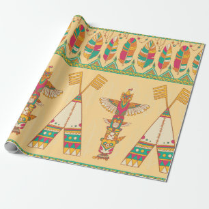 Native american indigenous ornamental seamless pat cadeaupapier