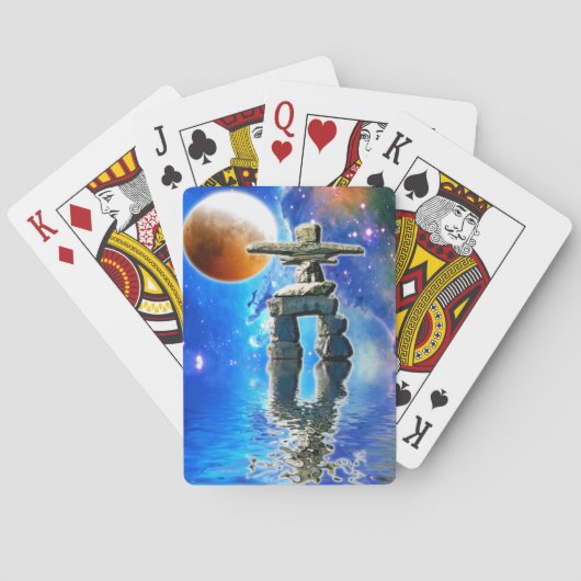 Native American Inuit Eskimo Inukshuk Pokerkaarten (Achterkant)
